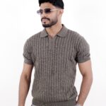 V Neck Knitted Polo - ( 4 Colors )