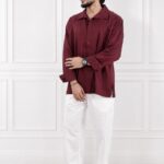 100% Italian Linen Set - Half Button