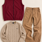Waterproof Vest + Polo Sweatshirt + Baggy Denim Pant
