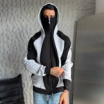 Premium Two Tone Zip Up Hoodie Jacket – Black & Grey